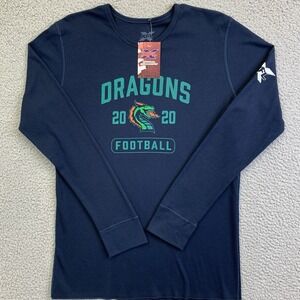 XFL Men's‎ Seattle Dragons Football Long Sleeve Thermal Tee, Navy Blue Sz Large